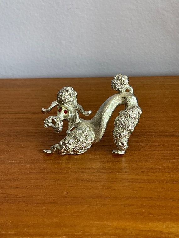 Vintage 60s Monet Poodle Brooch, 1960s French Pood