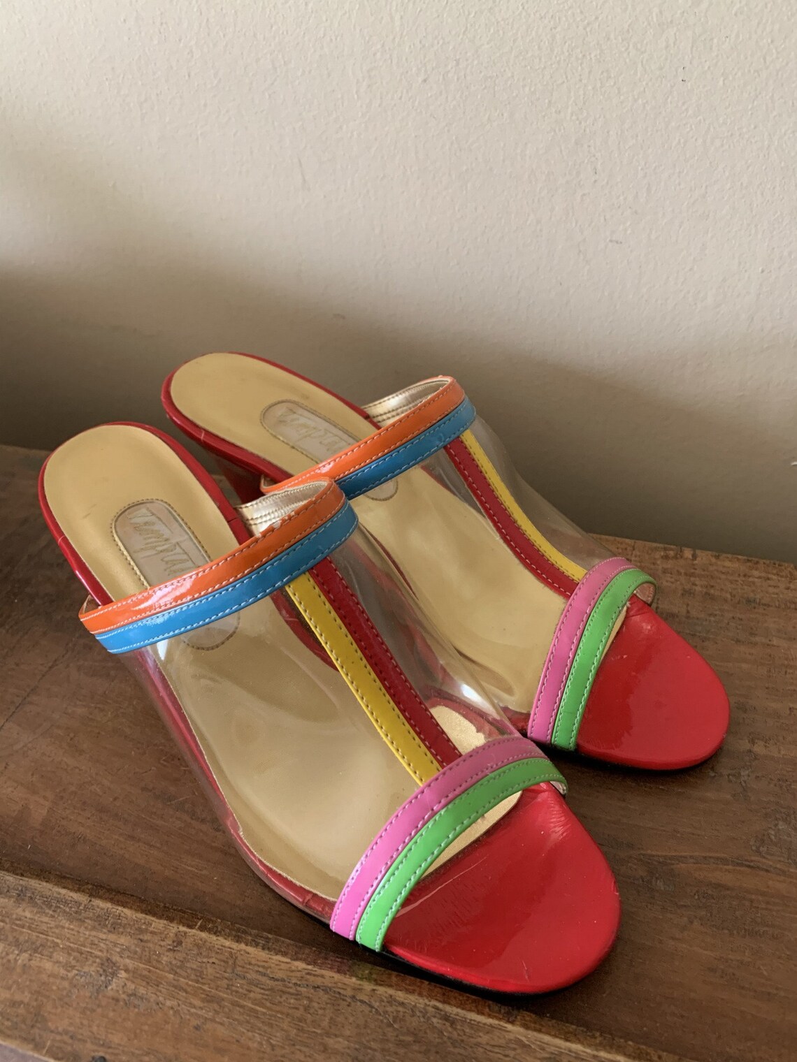 Vintage 1980s Slide Sandals Open Toe Summer Shoes 80s Color | Etsy