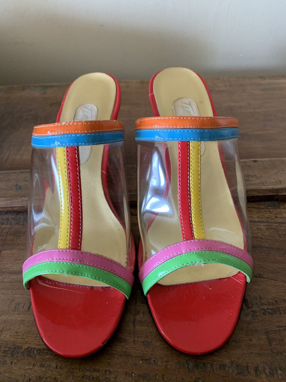 Vintage 1980s Slide Sandals Open Toe Summer Shoes 80s Color | Etsy