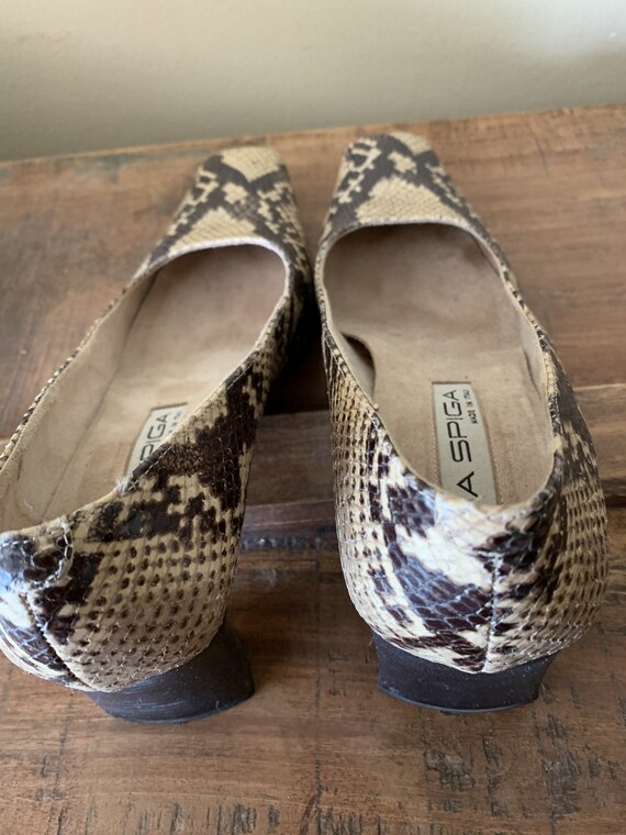 Vintage 1990s Via Spiga, Snakeskin Pumps, 90s Sli… - image 9