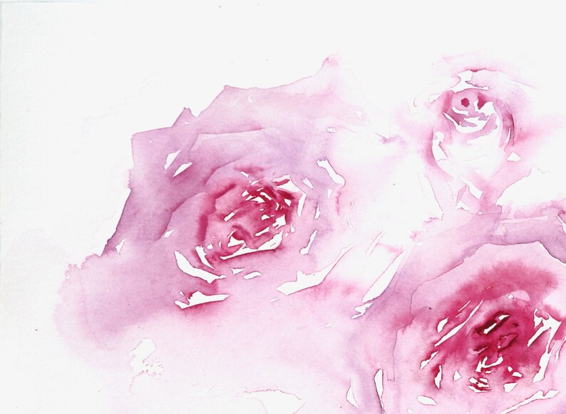 Soft Watercolour Roses Roses ORIGINAL WATERCOLOUR PAINITNG 13.5