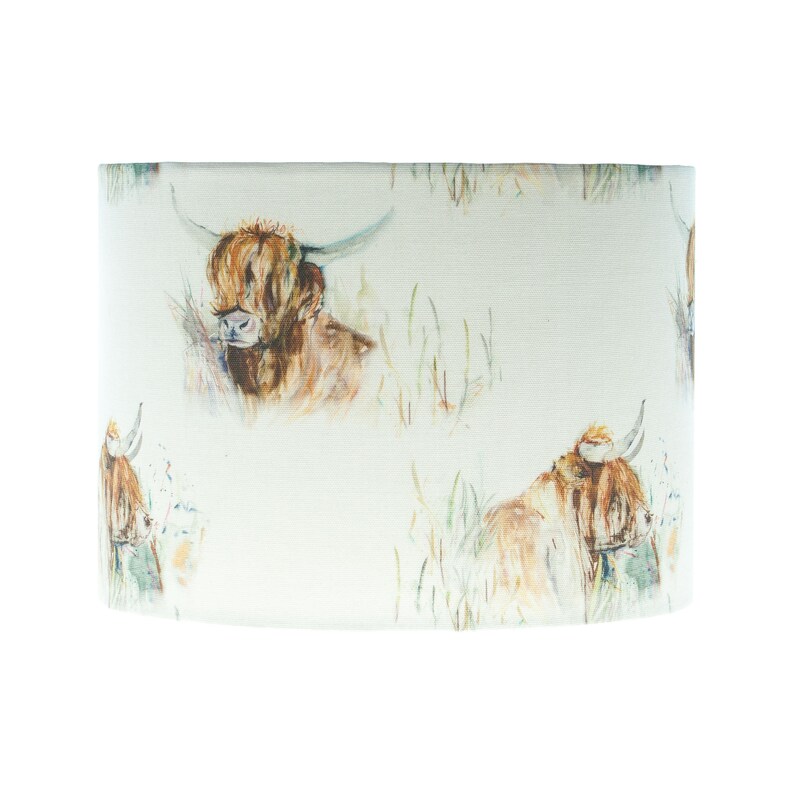 Voyage Highland Cattle Drum Table Lampshade Ceiling Lightshade Floor Lamp Shade