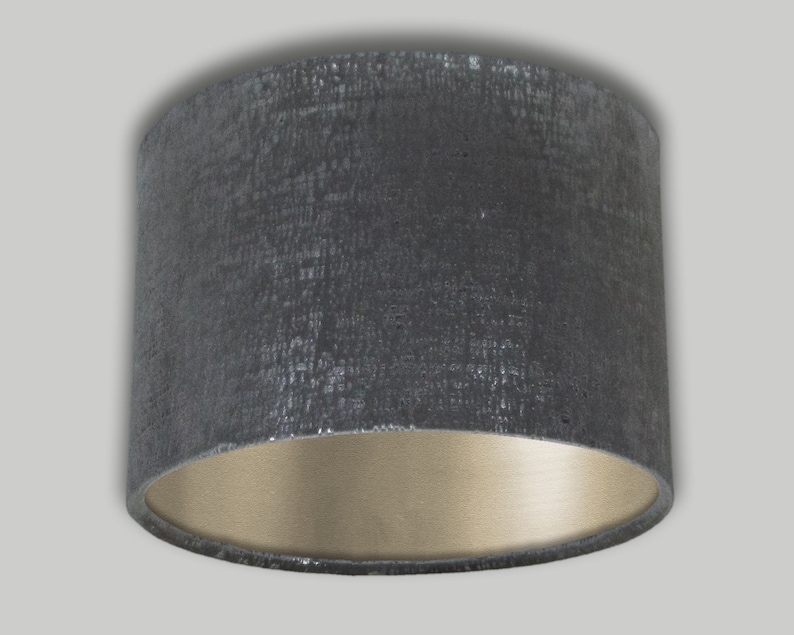 Mercury Black Silver Velvet Drum Lampshade 20cm 25cm 30cm 35cm 40cm 50cm 60cm 70cm Lamp Shade Lightshade
