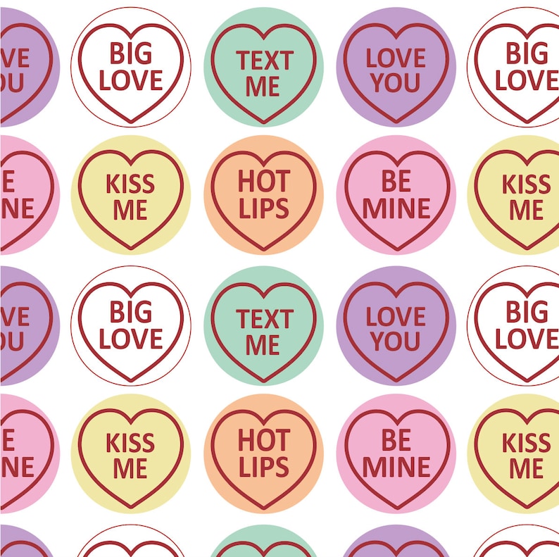 Candy Hearts Clip Art Images 6 Love Heart Sweets With Text Etsy UK