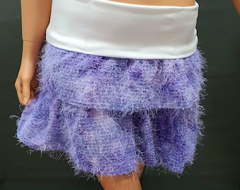 Fuzzy purple layered mini skirt