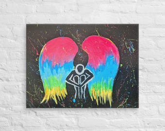 Colorful wings on Canvas