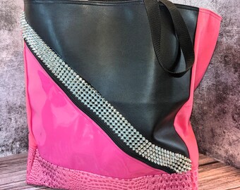 Pink & Black Oversized tote bag