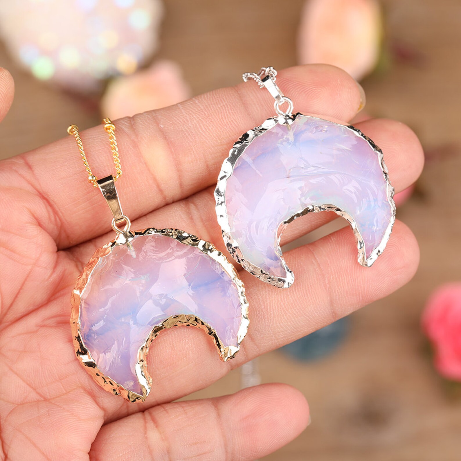 Opal moon pendant Clearance