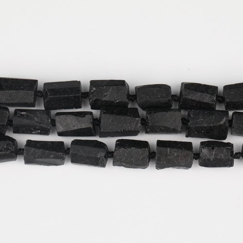 Black Tourmaline Tube Loose Beads Charms for Jewelry Etsy