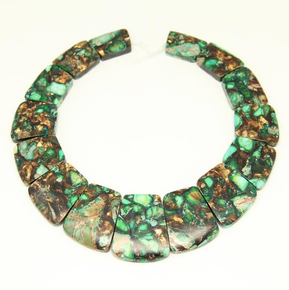 Gemstone Pendant Sea Sediment Bead Sea Sediment Pendant Blue Pendant Green Pendant Jasper Bead Gemstone Bead Focal Bead Jasper Focal Bead