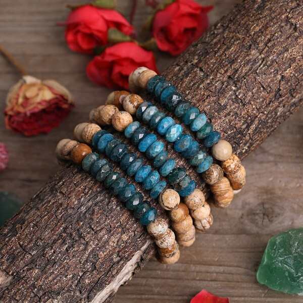 Athena Gem Beaded Bracelet Apatite
