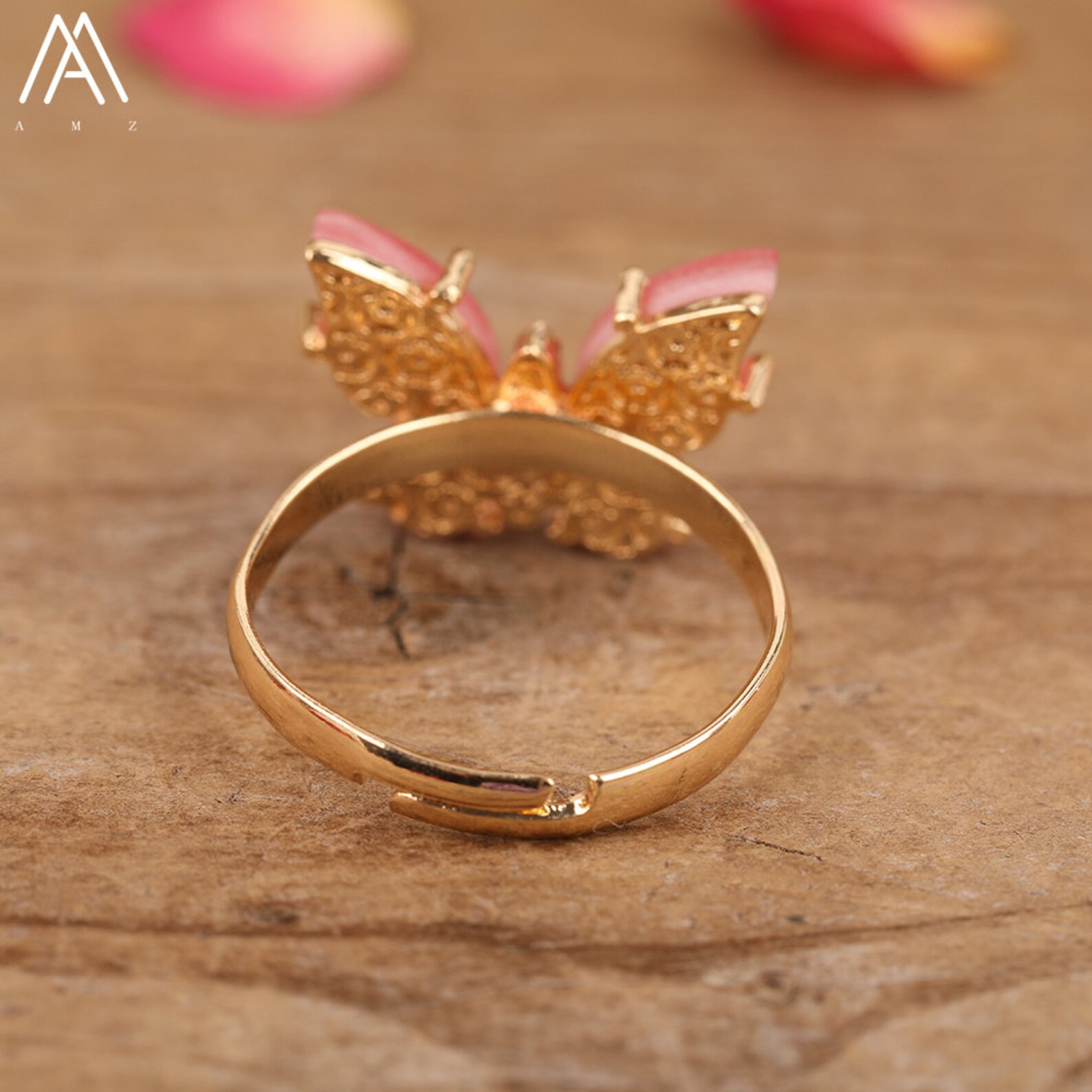 Butterfly Ring Summer Enamel Butterfly Gold Rings Women Etsy