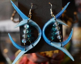Eclipse earrings in Seaside, lightweight statement drop earrings