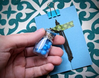 Little Jar of Blue Goo necklace 18" chain