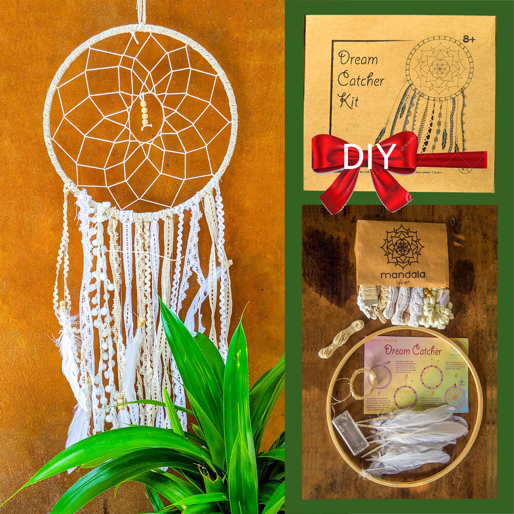 Dreamcatcher Suncatcher Kit Kids or Adult Arts and Crafts Kit DIY Gift for  Kids Bohemian Party Favors Window Decal for Kids 