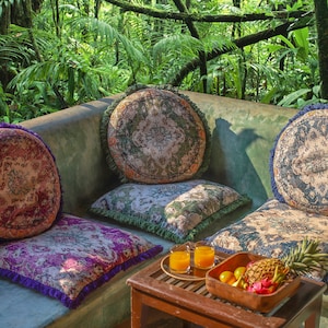 Bohemian Meditation Cushion Cover Square Floor Pillow Yoga Décor Boho Furniture Decorative Accent FILLER NOT INCLUDED