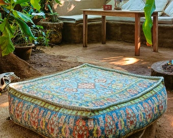 Bohemian Floor Cushion Cover: Square Yoga Decor Pillow Case (24x24x8)