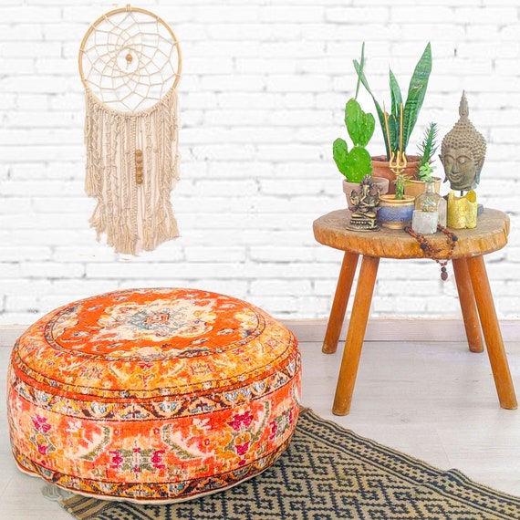 Oversized Round Bohemian Floor Cushion Pillow Mandala Meditation
