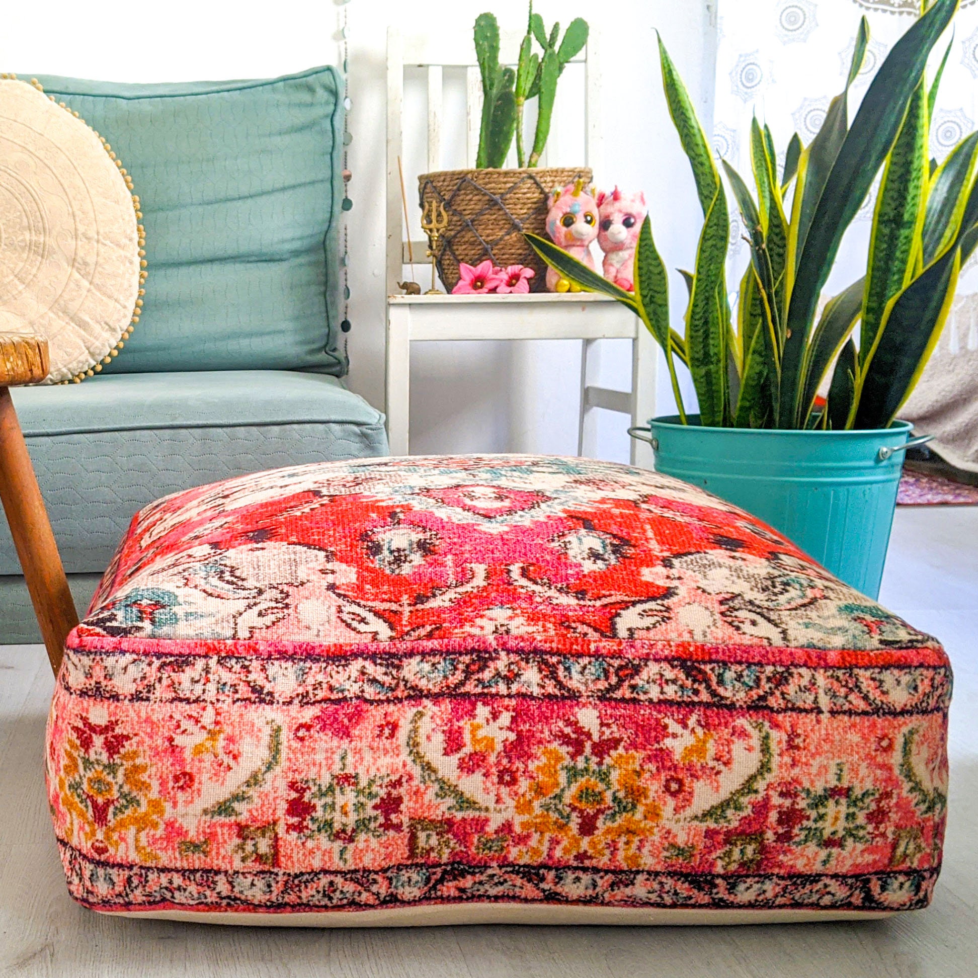 Bohemian Yoga D cor Floor Cushion Cover 24x8 Inches Square