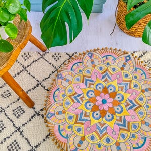 Boho Mandala Pouf Cover – Cotton Round Floor Pillow for Meditation & Room Decor 109