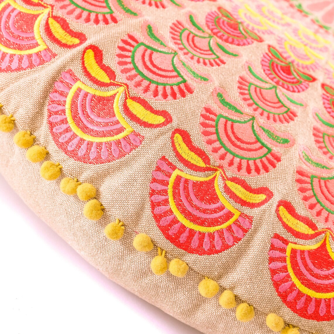 Bohemian Round Cushion Cover Luxury Artisan Room Décor Pouf Etsy