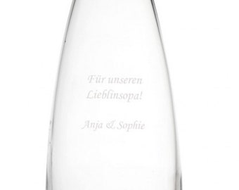 Carafe à eau personnalisée avec gravure pour mariage, anniversaire, jubilé | beaux verres à boire de haute qualité