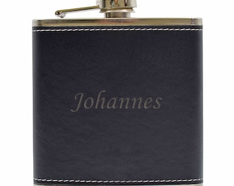 personalised Hip flask with engraving can be personalized with name, date or logo | Gift hip flasks for wedding with gift box liquor bottle