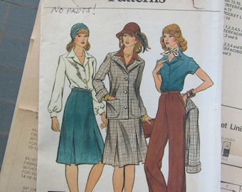 1970s Vogue 9024 Jacket Skirt Shirt -NO Pants- Pattern Misses Size 12