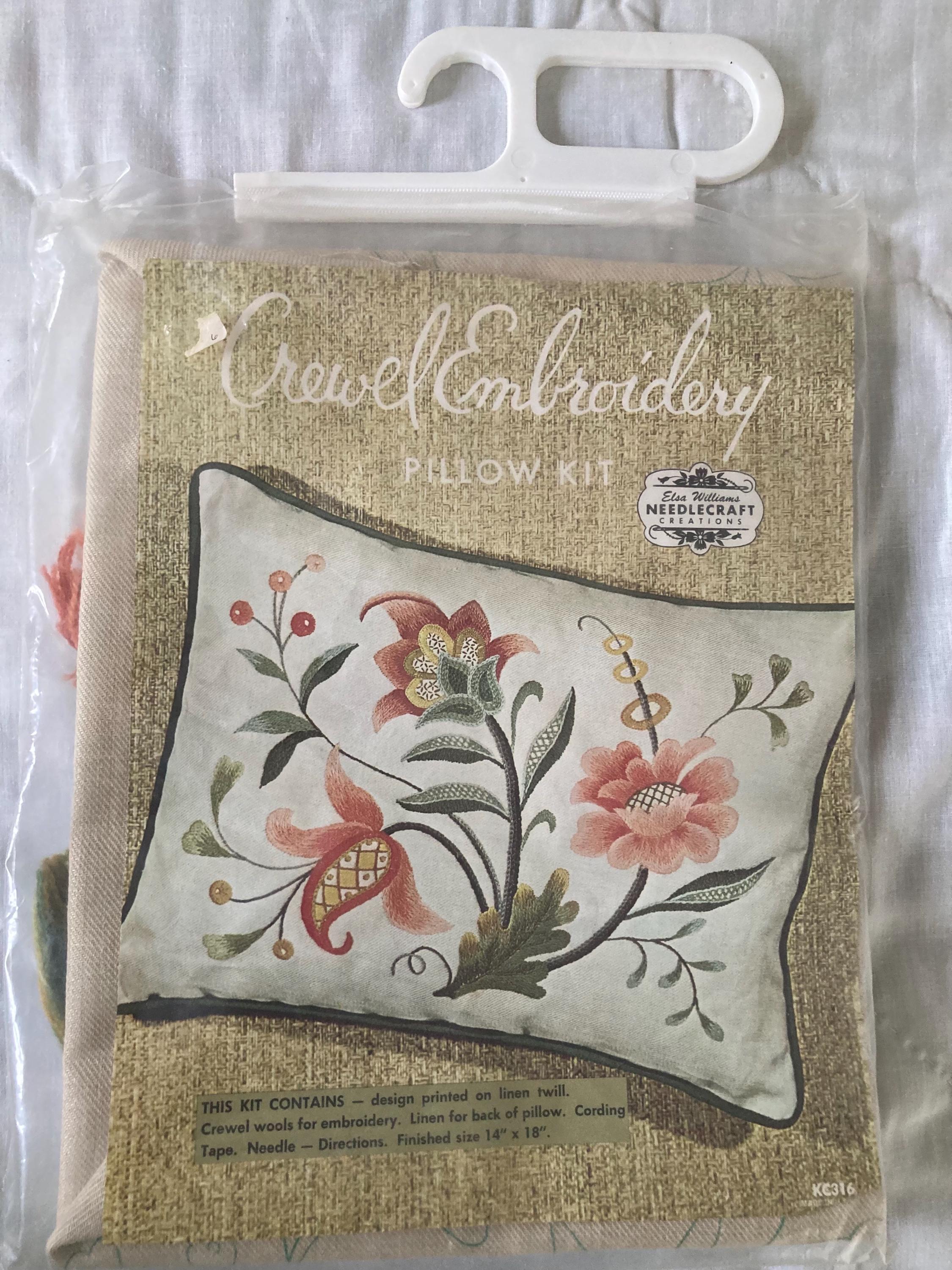 Kit Broderie Crewel Elsa Williams Jacobean Basket Sampler 12x12 Neuf