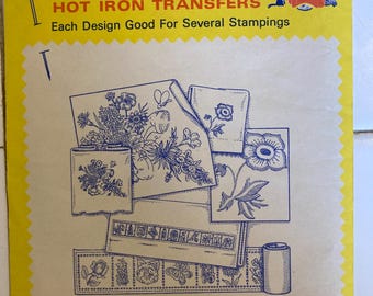 Beautifully Detailed Flowers #3670 Aunt Martha’s Hot Iron Transfer for Embroidery Designs for Towels Pillowcase Napkin Tablecloth NEW