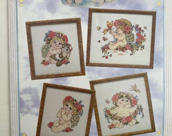 Dreamsicles Angels Cherubs Vintage Cross Stitch Pattern Booklet #1 by Martha Pullen c 1995 by Just Cross Stitch RARE
