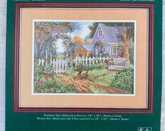 RE KIT Autumn Breeze Counted Cross Stitch Kit #02149 JCA Elsa Williams Design by Michael Humphries Vintage Very Rare Complete Out of Print