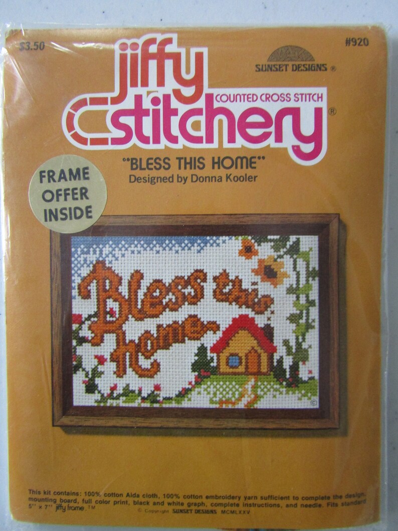 1970s Jiffy Cross Stitch Kit Set of 4 Vintage 1975 1976 910 Etsy
