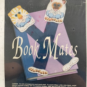 Book Mates Lesezeichen Katzen #2803 Kreuzstich Kit NEU Ungeöffnet komplette Designs aus der Nadel