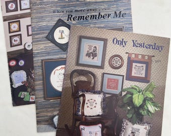 Thoughts Sayings Phrases Holidays. Quick to Stitch Cross Stitch Pattern Booklets Set of 3 Vintage 1980’s OOP