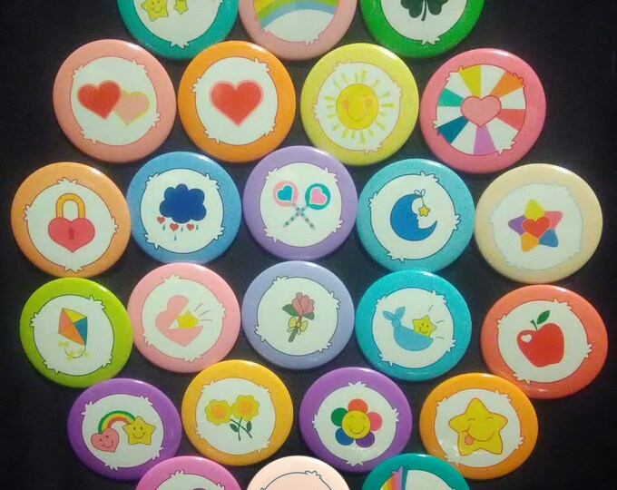 Care Bear Belly Badge Set single Purchase or Set of 24 Buttons, Pinback ...