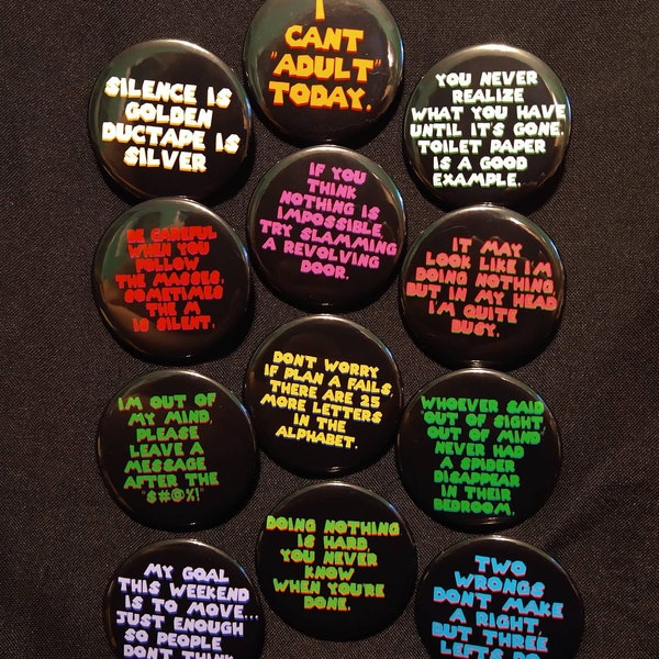 Funny Buttons Etsy