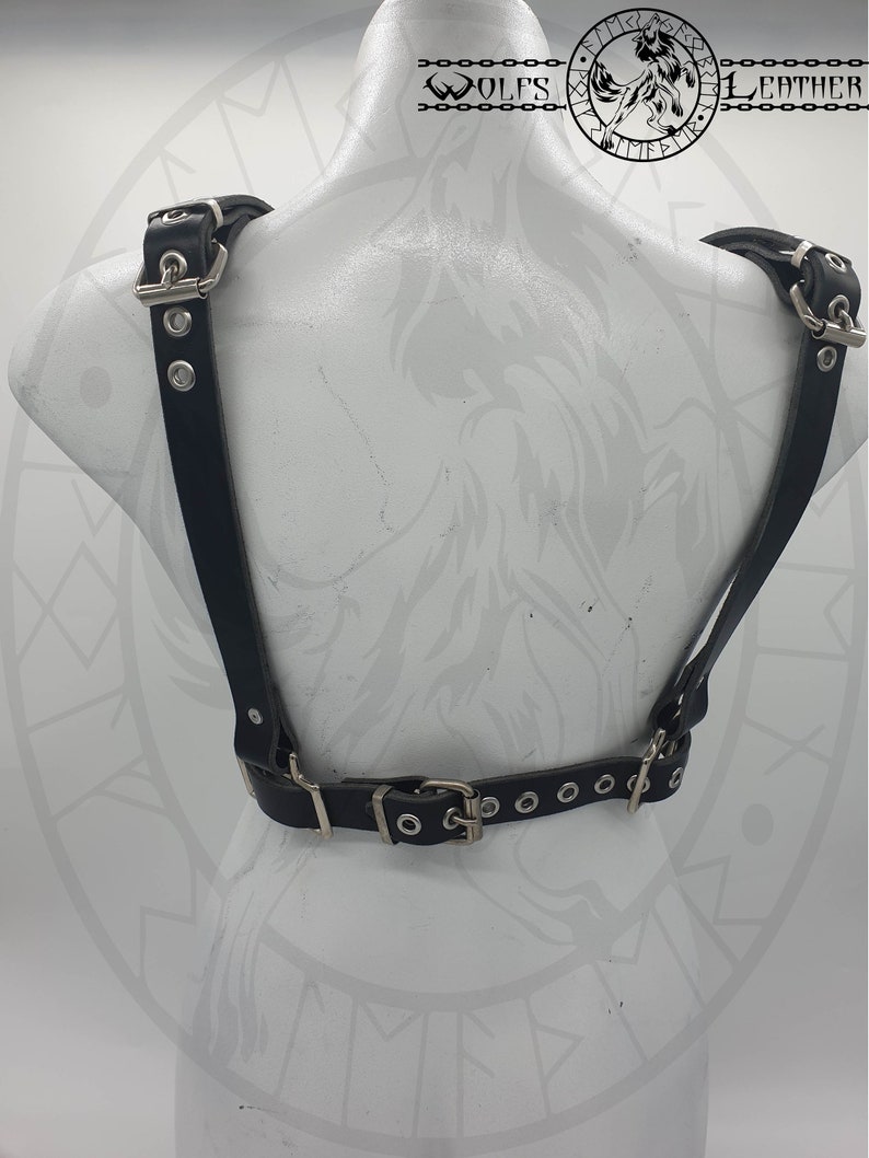 Female Leather underbust X cross Chest Harness