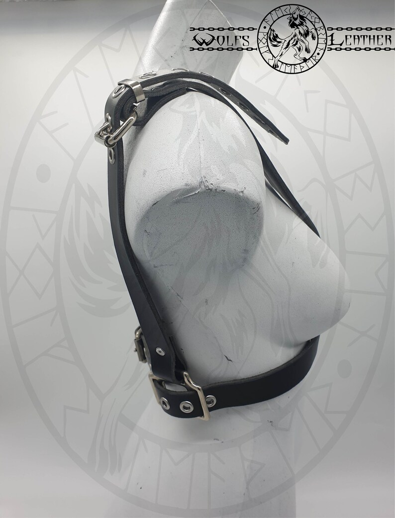 Female Leather underbust X cross Chest Harness
