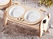 Raised Dog Bowl Stand for Small Dogs Elevated Dog Bowls Stand Modern Ceramic Dog Feeder Feeding Station Dog Food Dishes Pet Furniture HANKKO 