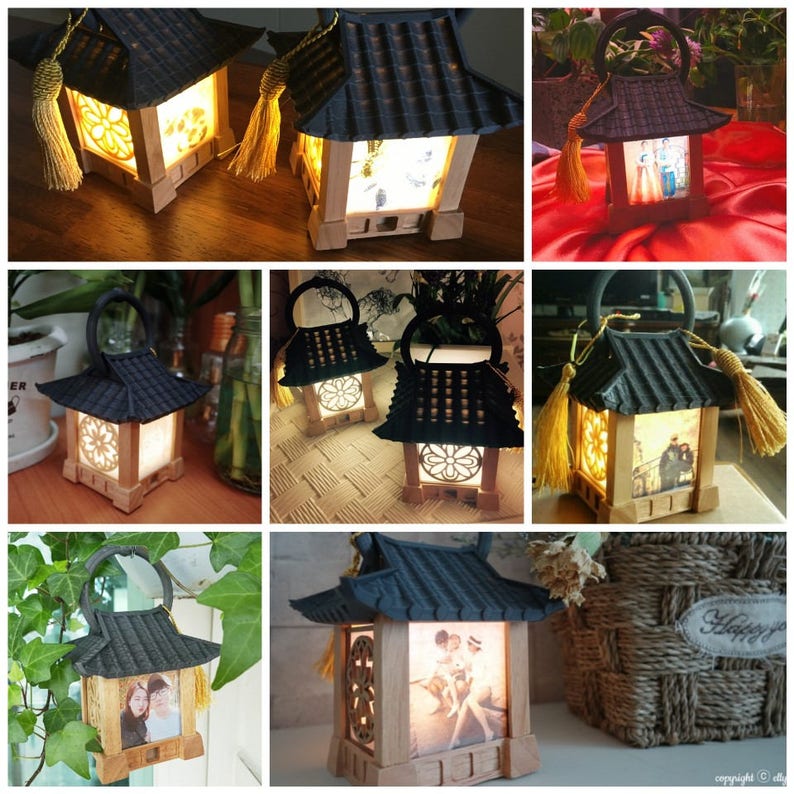 Korean Traditional Lamp Korea Lantern Custom Photo Night Light Etsy