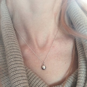 925 silver ball necklace *raw solid silver nugget* gift