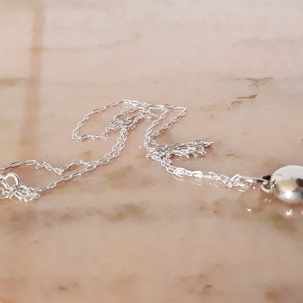 925 silver ball necklace * raw solid silver nugget * gift