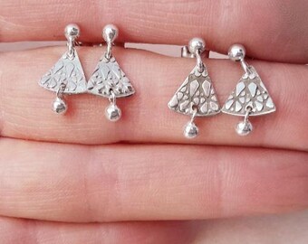 925 silver earrings, Japanese, fine, discreet, women's gift studs
