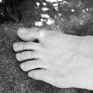 Bagues d'orteils ou lot d'anneaux de pieds, argent massif 925, anneau gros orteil, toe rings, réglable, BIJOUX DE PIEDS image 6