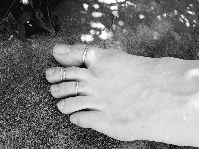 Anillos para los dedos del pie o juego de anillos para los pies, plata maciza 925, anillo para el dedo gordo del pie, anillos para los dedos del pie, ajustable, JOYERÍA PARA LOS PIES imagen 6