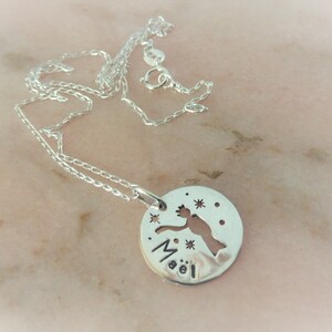 Medalla personalizada del Principito en las Estrellas + Cadena de Plata de Ley *collar infantil para personalizar* (con nombre-fecha) Joya Única