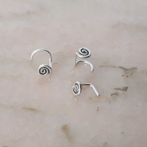 Piercing de nez argent massif 925, travail artisanal, fait main, modèles au choix (bijou de nez)