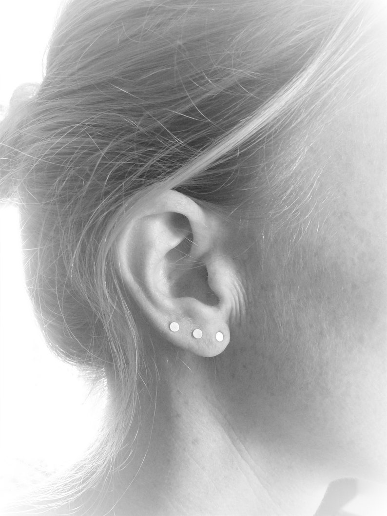 Boucles D'oreilles Argent Massif – Puce D'oreille Ronde – Clous
