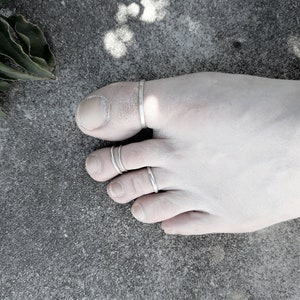 Toe rings or set of foot rings, solid 925 silver, big toe ring, toe rings, adjustable, FOOT JEWELRY image 1